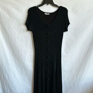 Maxima black short sleeve midi/maxi dress, size M